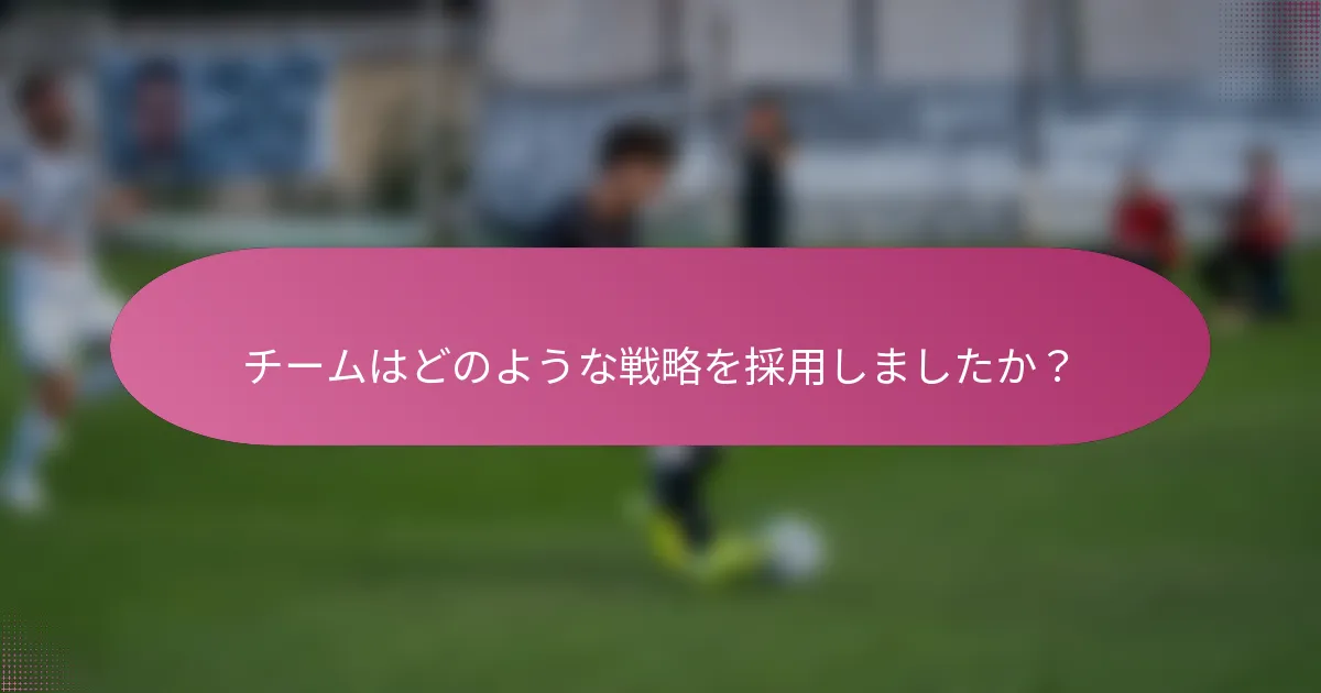 チームはどのような戦略を採用しましたか？