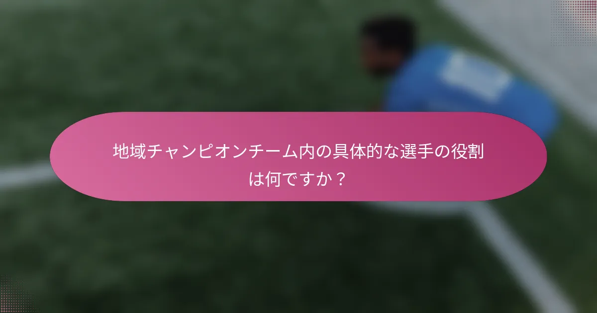 地域チャンピオンチーム内の具体的な選手の役割は何ですか？