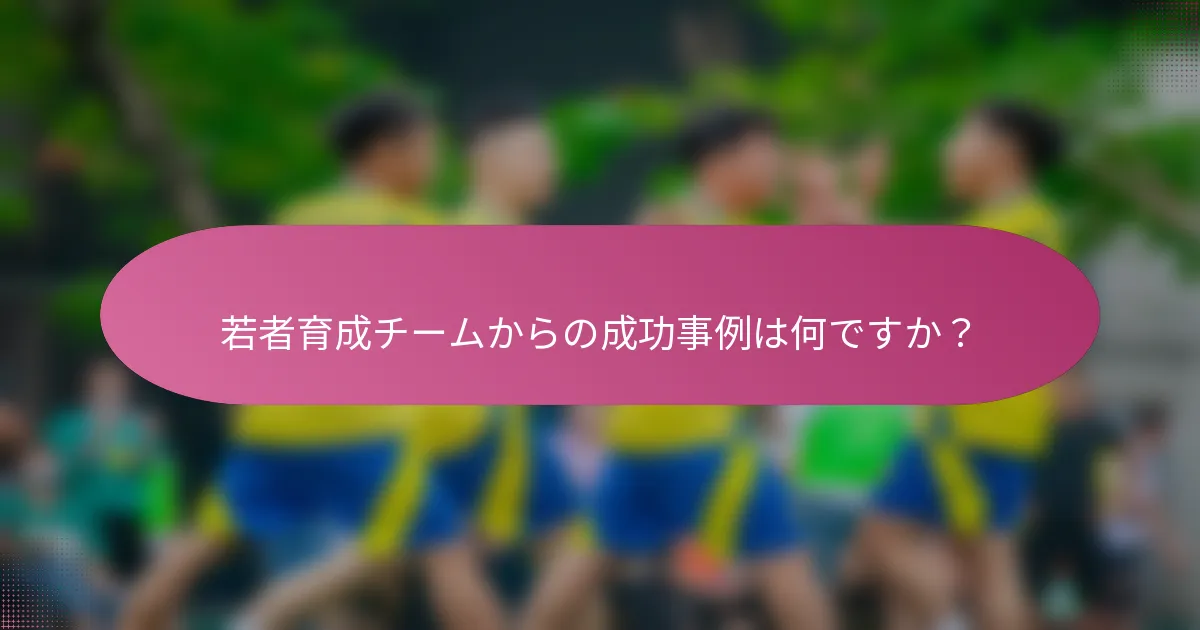 若者育成チームからの成功事例は何ですか？