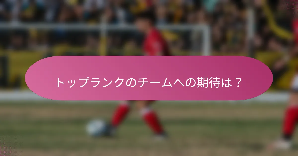 トップランクのチームへの期待は？