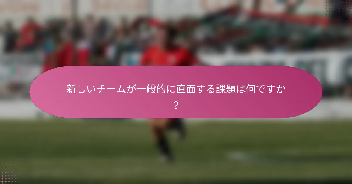 新しいチームが一般的に直面する課題は何ですか?